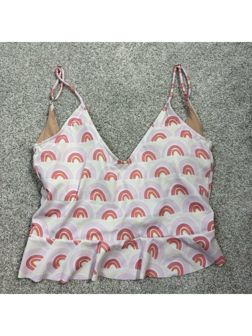 Kortni Jeane Scoop Back Top Medium Rainbow Bikini Tankini Mix Match